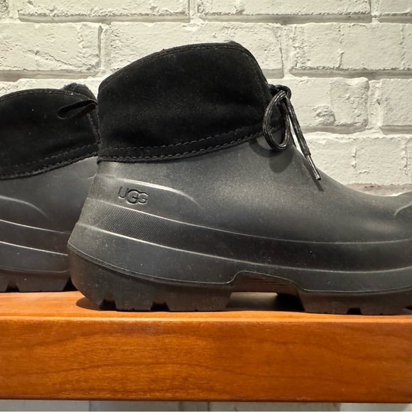 UGG TASMAN X LACE BLACK WATERPROOF RUBBER WOOL RAIN BOOTS - Picture 3 of 6